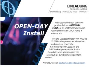 Coda CODA AUDIO Deutschland Open Day: Install (in German language)